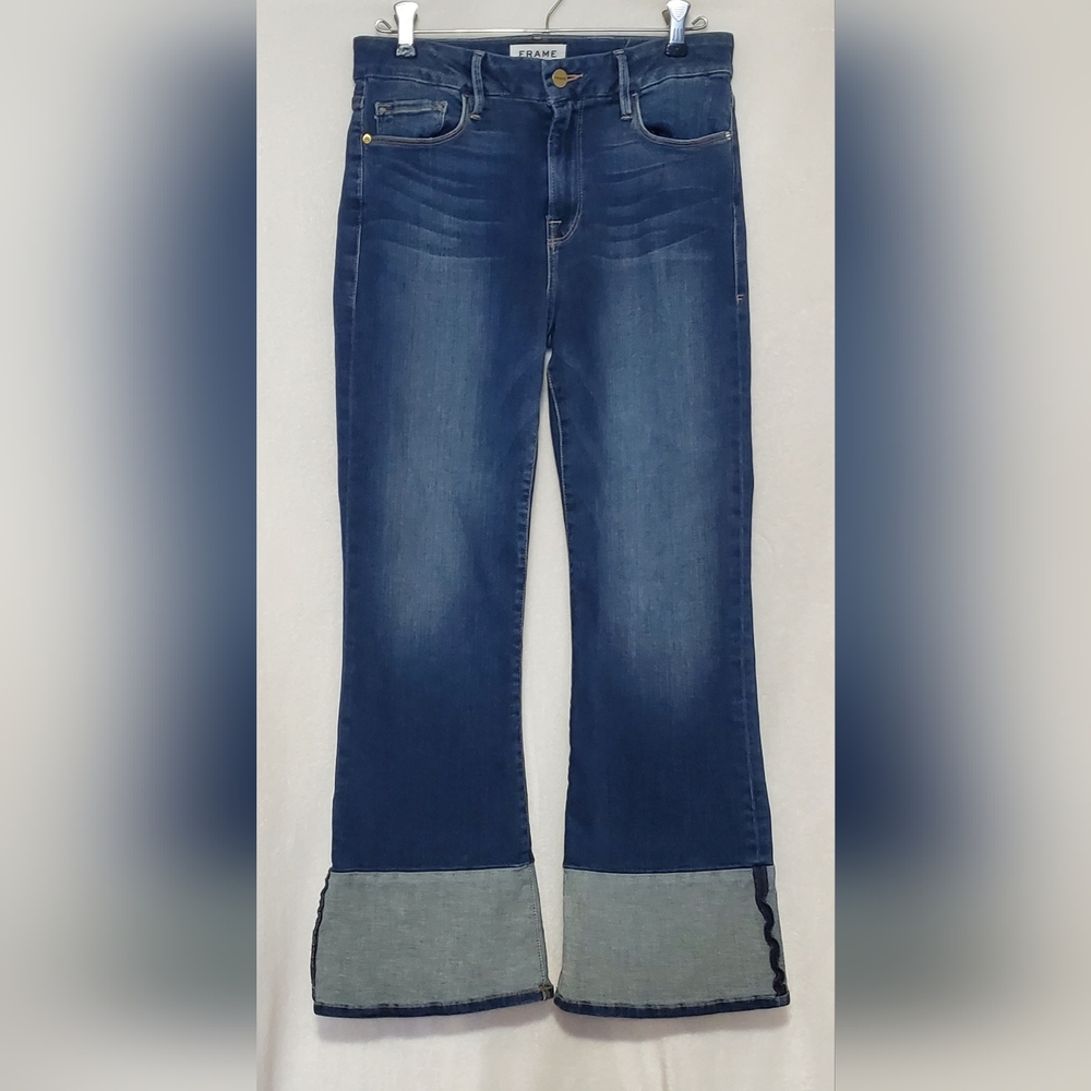 🏠 FRAME Le Crop Mini Boot Reversable Cuff Jeans Size 29